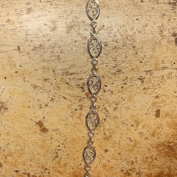 Milor Sterling Silver Filigree Chain Made in Italy 24 Inches - Picture 5 of 8